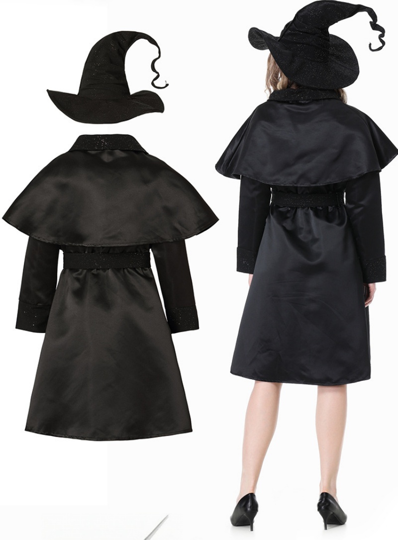 Halloween Witch Costume Gothic Magic Long Dress for Party Stage Performance